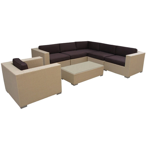 Modway Corona 7 Piece Outdoor Patio Sectional Set