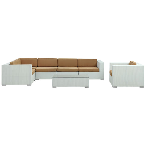 Modway Corona 7 Piece Outdoor Patio Sectional Set