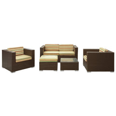 Modway Malibu 5 Piece Outdoor Patio Sofa Set