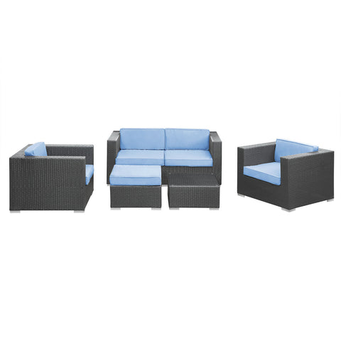 Modway Malibu 5 Piece Outdoor Patio Sofa Set
