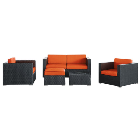 Modway Malibu 5 Piece Outdoor Patio Sofa Set