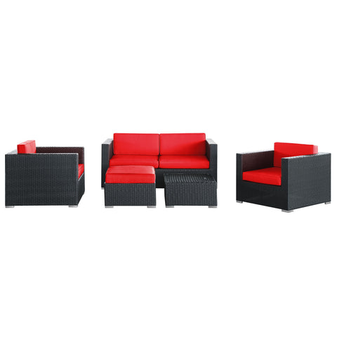 Modway Malibu 5 Piece Outdoor Patio Sofa Set