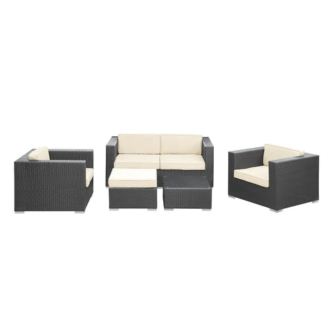 Modway Malibu 5 Piece Outdoor Patio Sofa Set