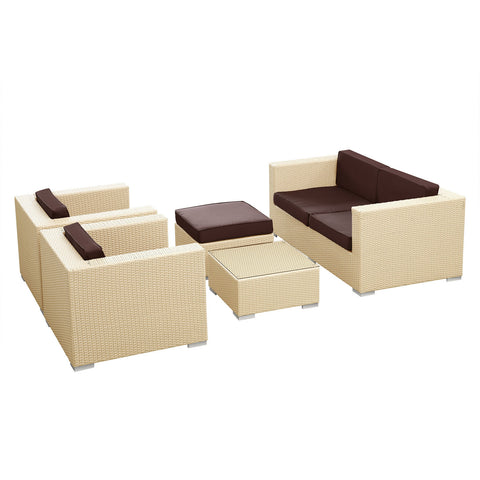 Modway Malibu 5 Piece Outdoor Patio Sofa Set