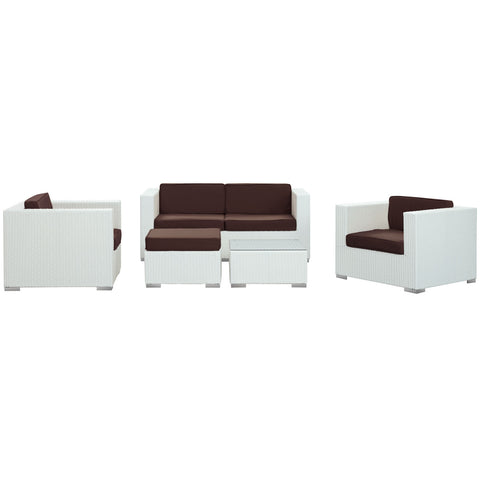 Modway Malibu 5 Piece Outdoor Patio Sofa Set