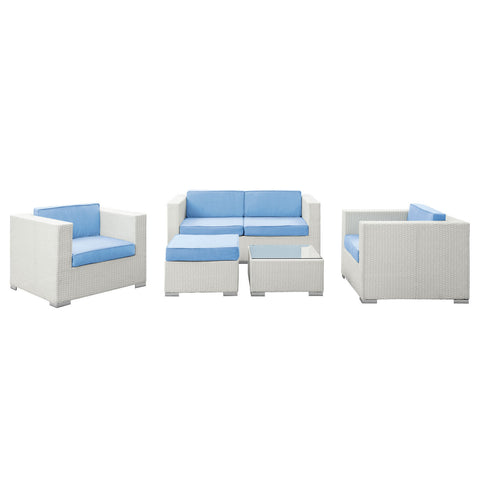 Modway Malibu 5 Piece Outdoor Patio Sofa Set