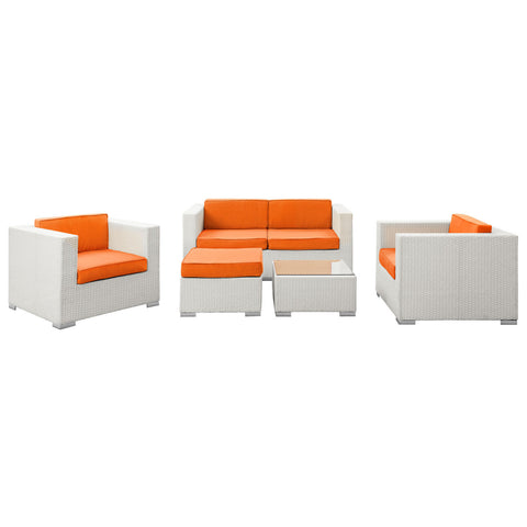 Modway Malibu 5 Piece Outdoor Patio Sofa Set