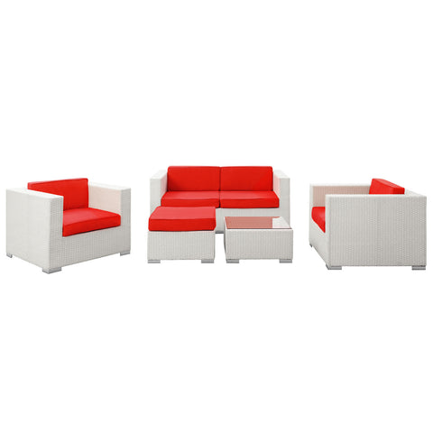Modway Malibu 5 Piece Outdoor Patio Sofa Set