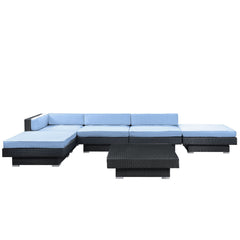 Modway Laguna 6 Piece Outdoor Patio Sectional Set