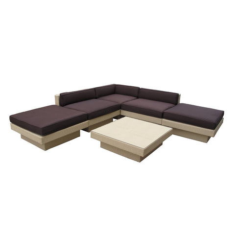 Modway Laguna 6 Piece Outdoor Patio Sectional Set
