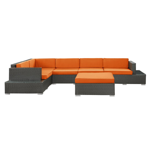 Modway Harbor 6 Piece Outdoor Patio Sectional Set