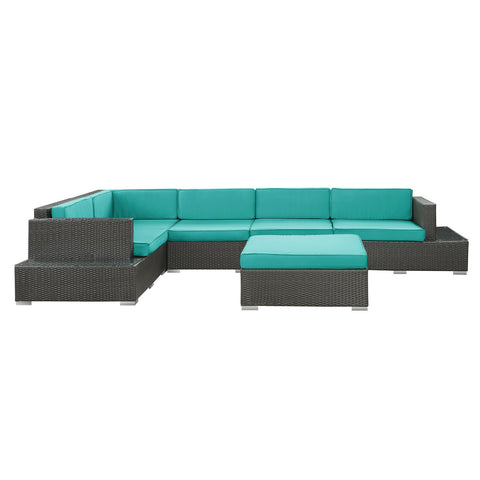 Modway Harbor 6 Piece Outdoor Patio Sectional Set