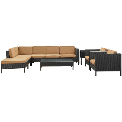Modway La Jolla 9 Piece Outdoor Patio Sectional Set