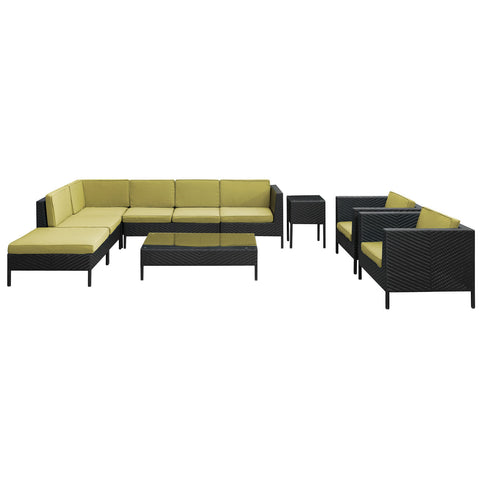 Modway La Jolla 9 Piece Outdoor Patio Sectional Set