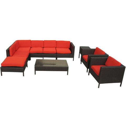 Modway La Jolla 9 Piece Outdoor Patio Sectional Set