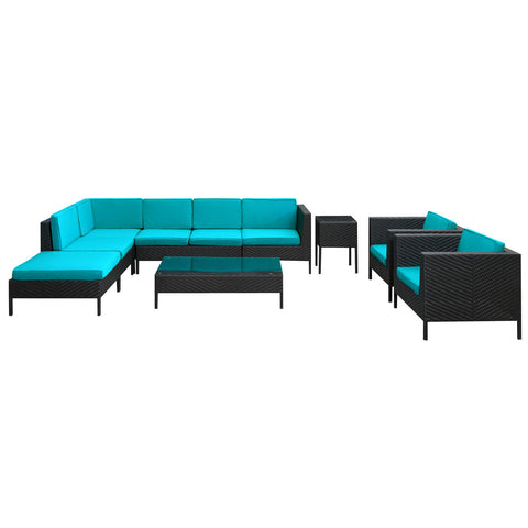 Modway La Jolla 9 Piece Outdoor Patio Sectional Set