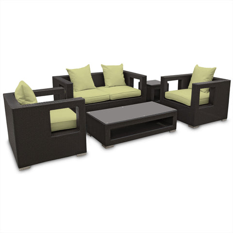 Modway Lunar 5 Piece Outdoor Patio Sofa Set