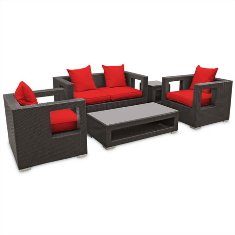 Modway Lunar 5 Piece Outdoor Patio Sofa Set