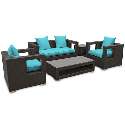 Modway Lunar 5 Piece Outdoor Patio Sofa Set