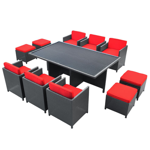 Modway Reversal 11 Piece Outdoor Patio Dining Set