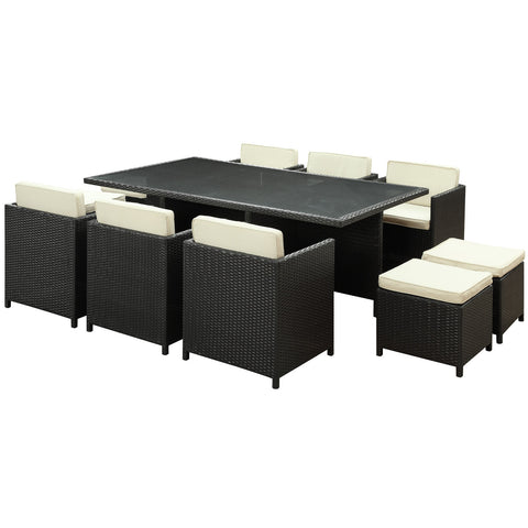 Modway Reversal 11 Piece Outdoor Patio Dining Set