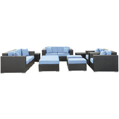 Modway Eclipse 9 Piece Outdoor Patio Sofa Set