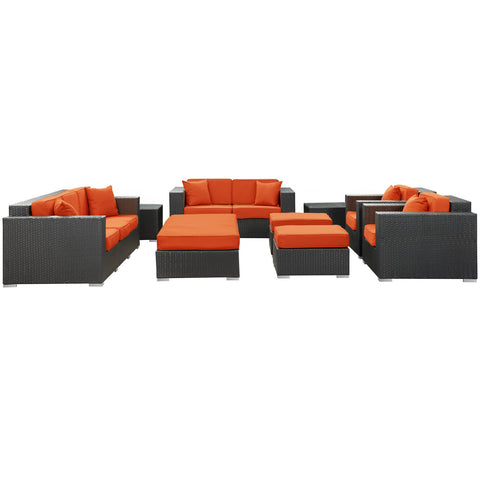 Modway Eclipse 9 Piece Outdoor Patio Sofa Set