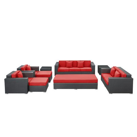 Modway Eclipse 9 Piece Outdoor Patio Sofa Set
