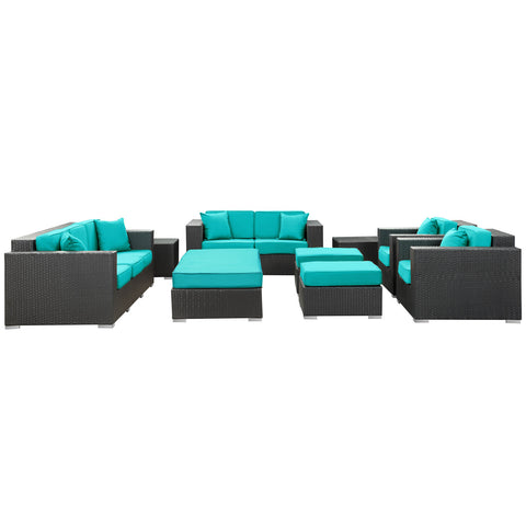 Modway Eclipse 9 Piece Outdoor Patio Sofa Set