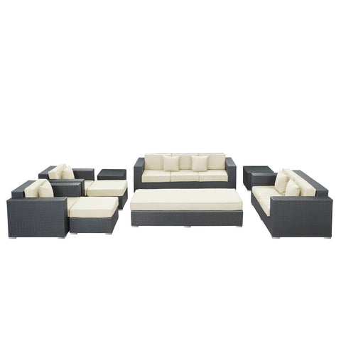 Modway Eclipse 9 Piece Outdoor Patio Sofa Set