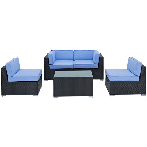 Modway Camfora 5 Piece Outdoor Patio Sectional Set