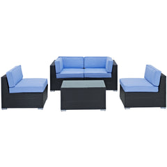 Modway Camfora 5 Piece Outdoor Patio Sectional Set
