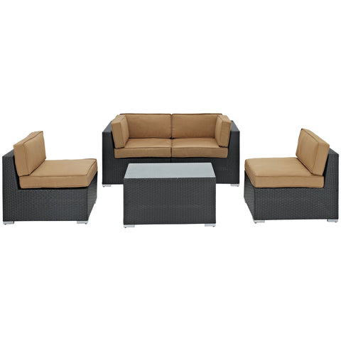Modway Camfora 5 Piece Outdoor Patio Sectional Set