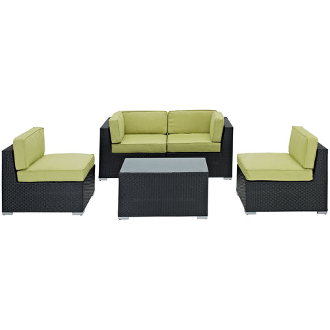 Modway Camfora 5 Piece Outdoor Patio Sectional Set