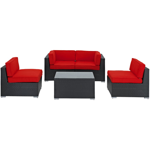 Modway Camfora 5 Piece Outdoor Patio Sectional Set