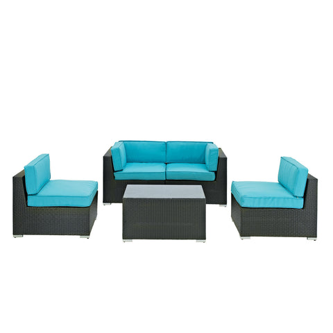 Modway Camfora 5 Piece Outdoor Patio Sectional Set