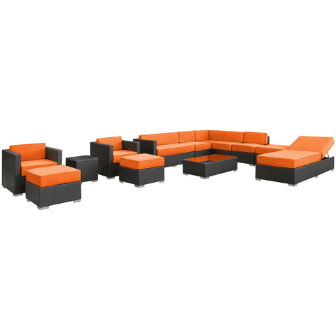 Modway Fusion 12 Piece Outdoor Patio Sectional Set