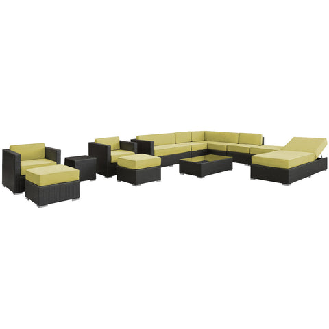 Modway Fusion 12 Piece Outdoor Patio Sectional Set
