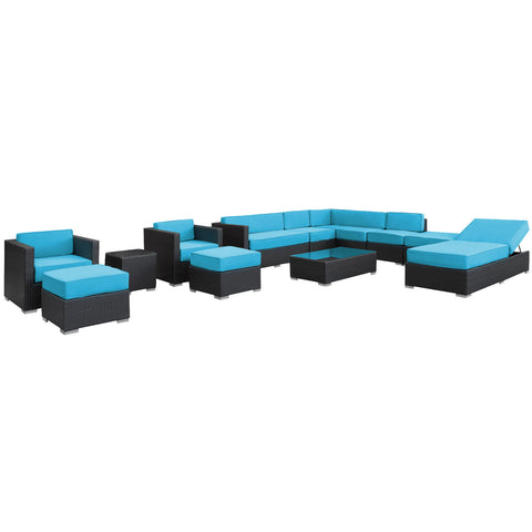 Modway Fusion 12 Piece Outdoor Patio Sectional Set