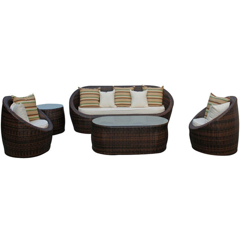Modway YuAnne 5 Piece Outdoor Patio Sofa Set