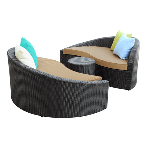 Modway Magatama 3 Piece Outdoor Patio Chaise