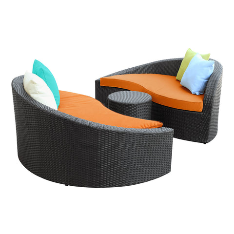 Modway Magatama 3 Piece Outdoor Patio Chaise