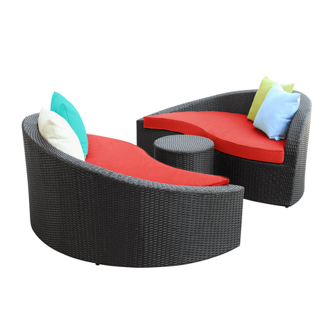 Modway Magatama 3 Piece Outdoor Patio Chaise