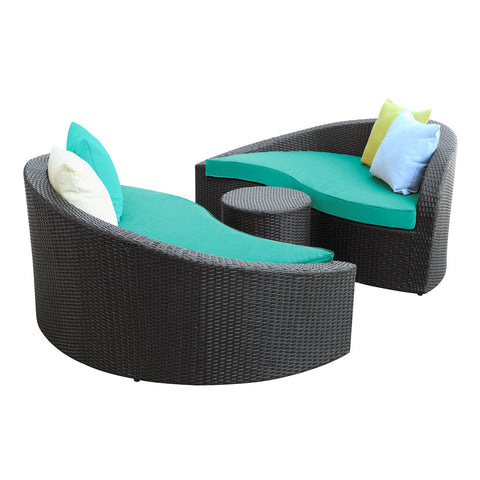 Modway Magatama 3 Piece Outdoor Patio Chaise