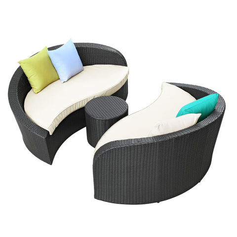 Modway Magatama 3 Piece Outdoor Patio Chaise
