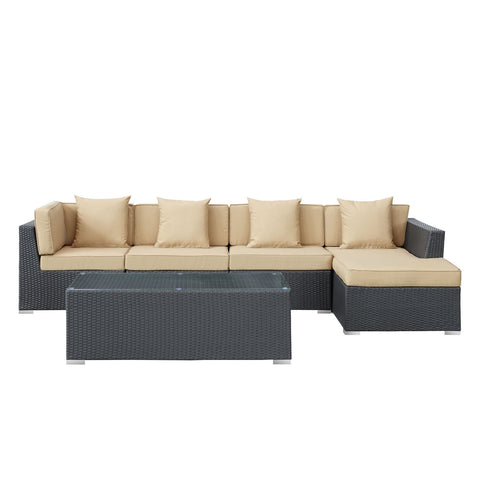 Modway Signal 5 Piece Outdoor Patio Sectional Set