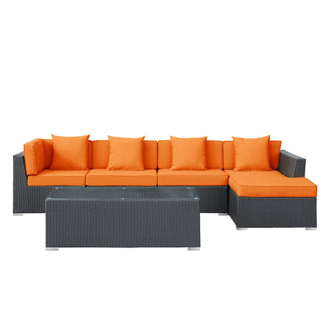 Modway Signal 5 Piece Outdoor Patio Sectional Set