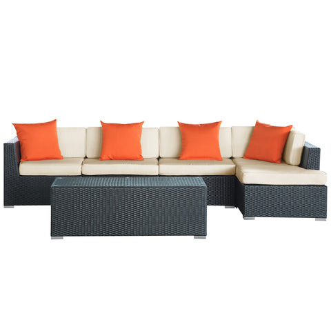 Modway Signal 5 Piece Outdoor Patio Sectional Set