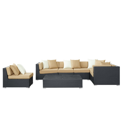 Modway Lambid 7 Piece Outdoor Patio Sectional Set