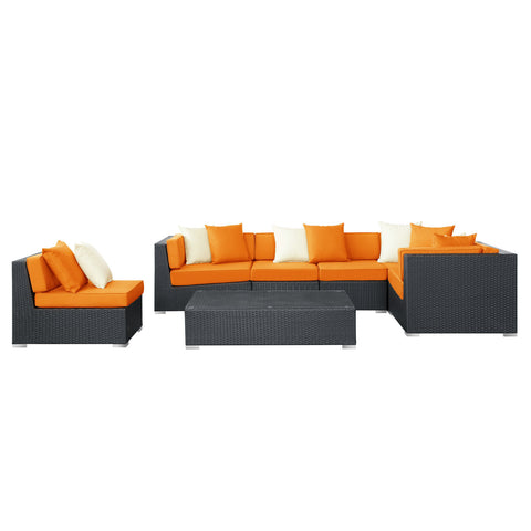 Modway Lambid 7 Piece Outdoor Patio Sectional Set